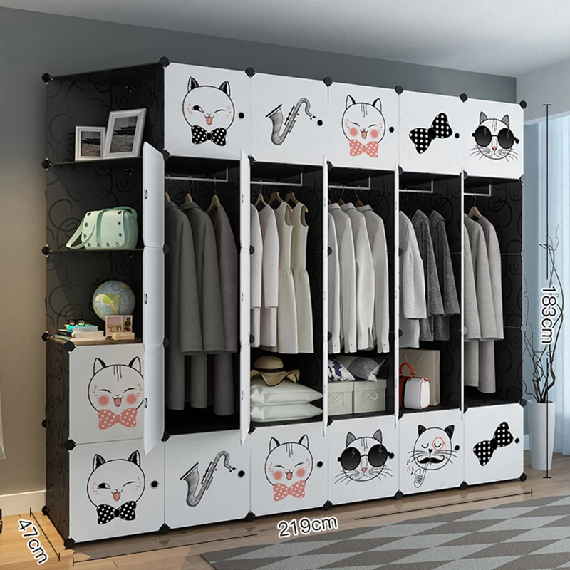 Простой шкаф для хранения пластиковый в сборе простой современный экономичный