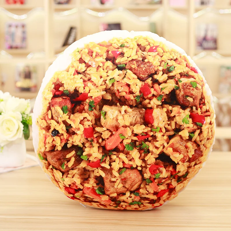 Fried rice Настоящая жизнь, креативная 3D подушка для мороженого, торта, куриные ножки, подушка для сна, имитация еды, рождественские украшения для дома - Цвет: Fried rice