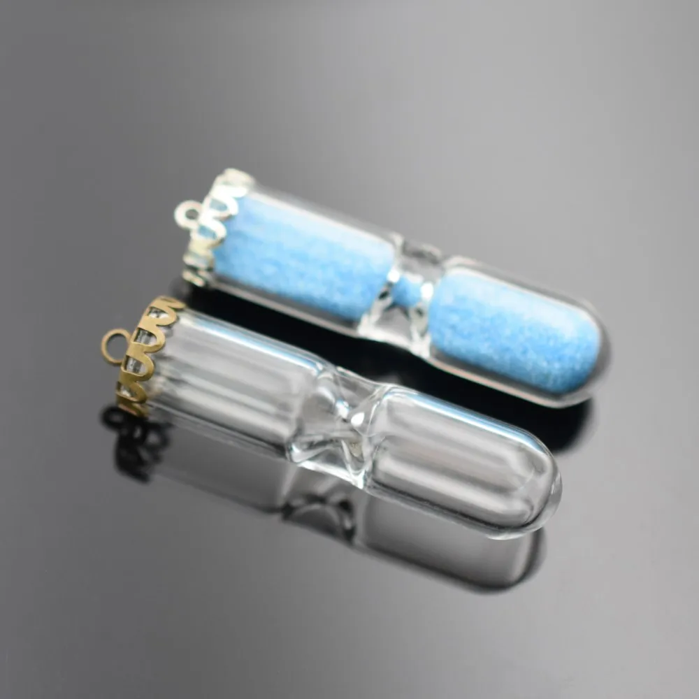 SNASAN 5sets Hourglass 40*10mm glass bottle with lace setting base jewelry findings set pendant necklace charms | Украшения и