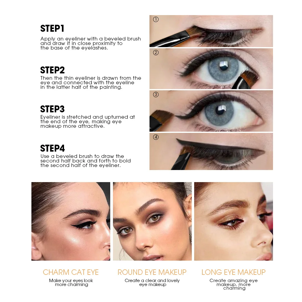 Набор подводки для глаз HENLICS гель + Черная Подводка карандаш с кисточкой макияжа