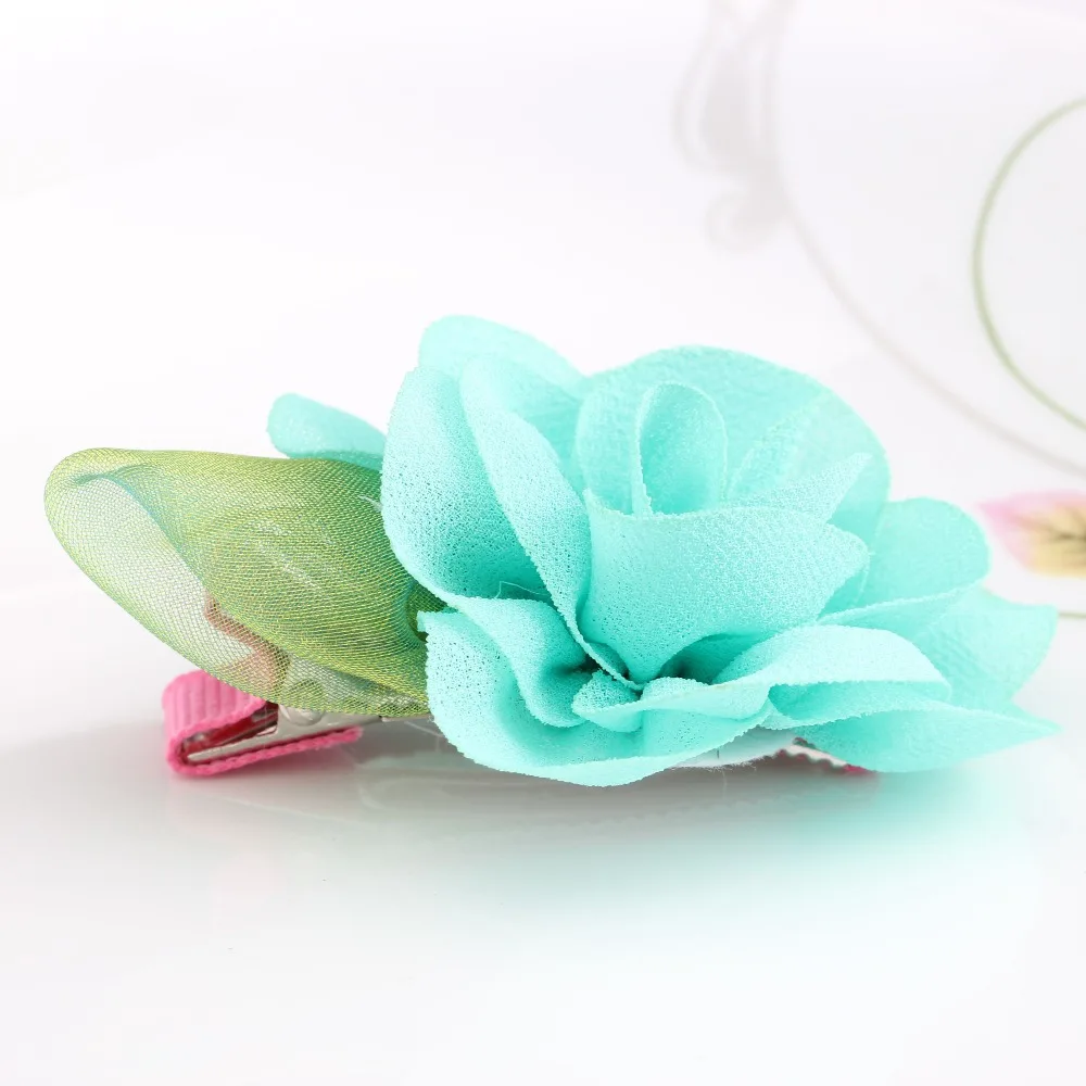 Новые брендовые Детские аксессуары для волос шифоновые Цветочные Шпильки