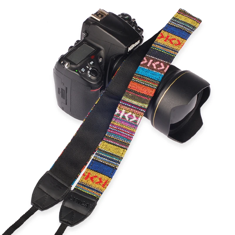 Ethnic Wind Style Camera Colorful Strap Cotton Yard Pattern Neck DSLR Shoulder Hand for Canon Nikon Sony Cameras | Электроника