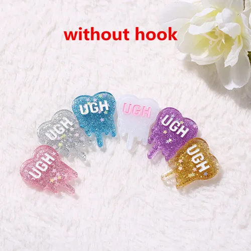 without hook 10 шт 26*35 мм тьфу амулеты Смола амулеты ожерелье кулон брелок амулеты для украшения серьги DIY - Окраска металла: without hook