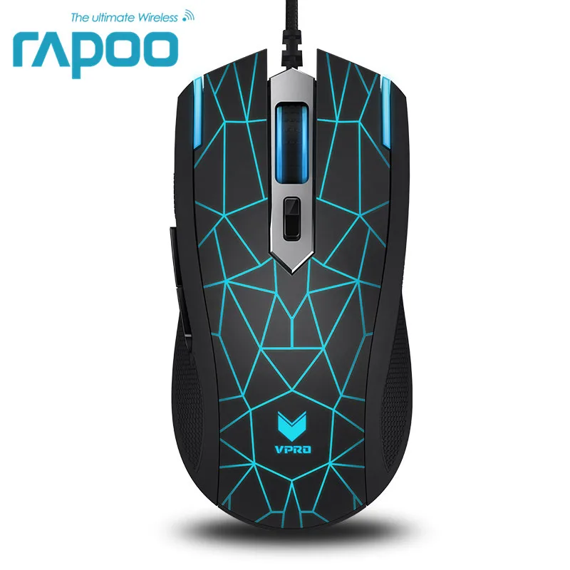 Rapoo V13 игры мыши 6 кнопок USB проводной светодио дный Подсветка оптическая Мышь для