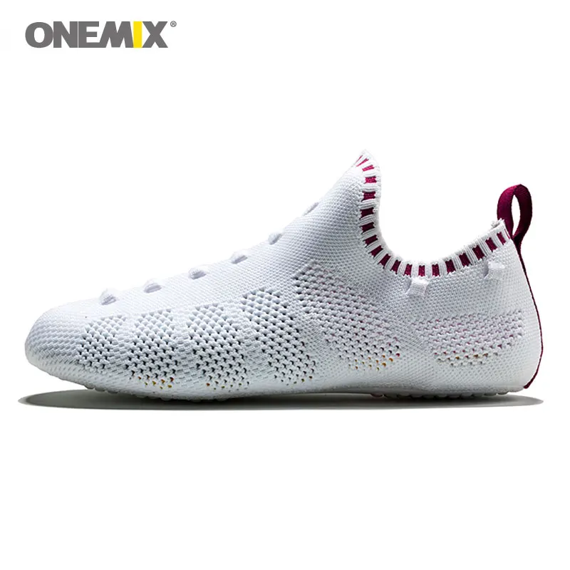 White Red Onemix/пляжные сандалии; шлепанцы без клея; Экологически чистый светильник; Классная дышащая прогулочная обувь; домашние тапочки - Цвет: White Red