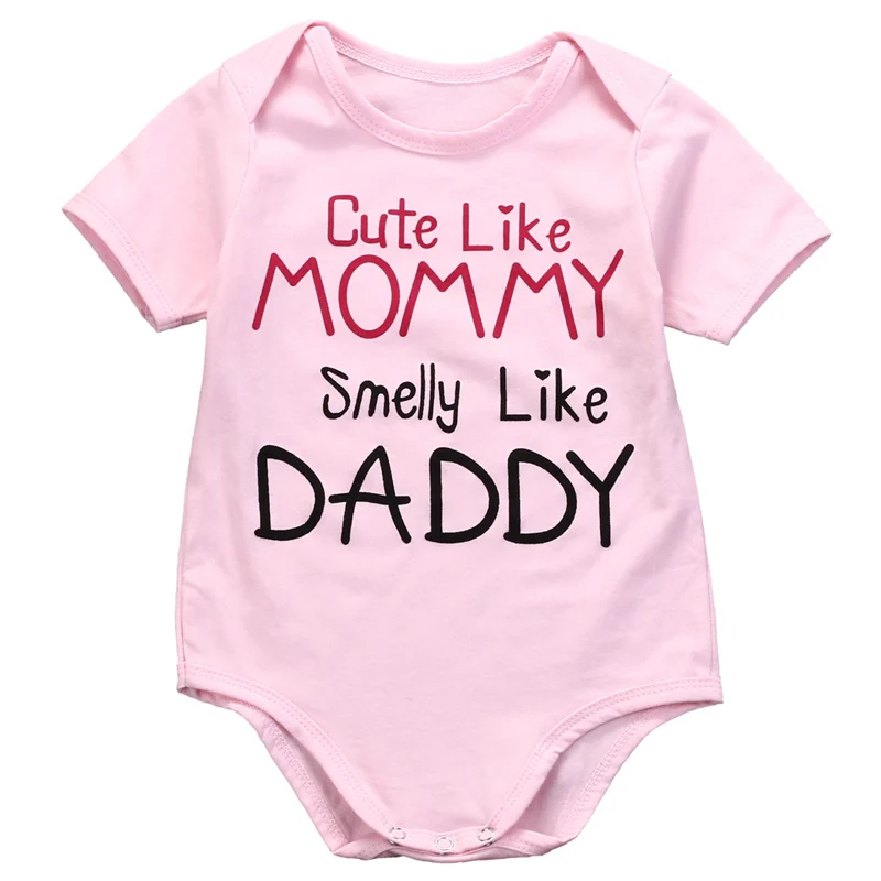Розовый боди для новорожденных девочек с надписью Mommy Daddy милый маленьких