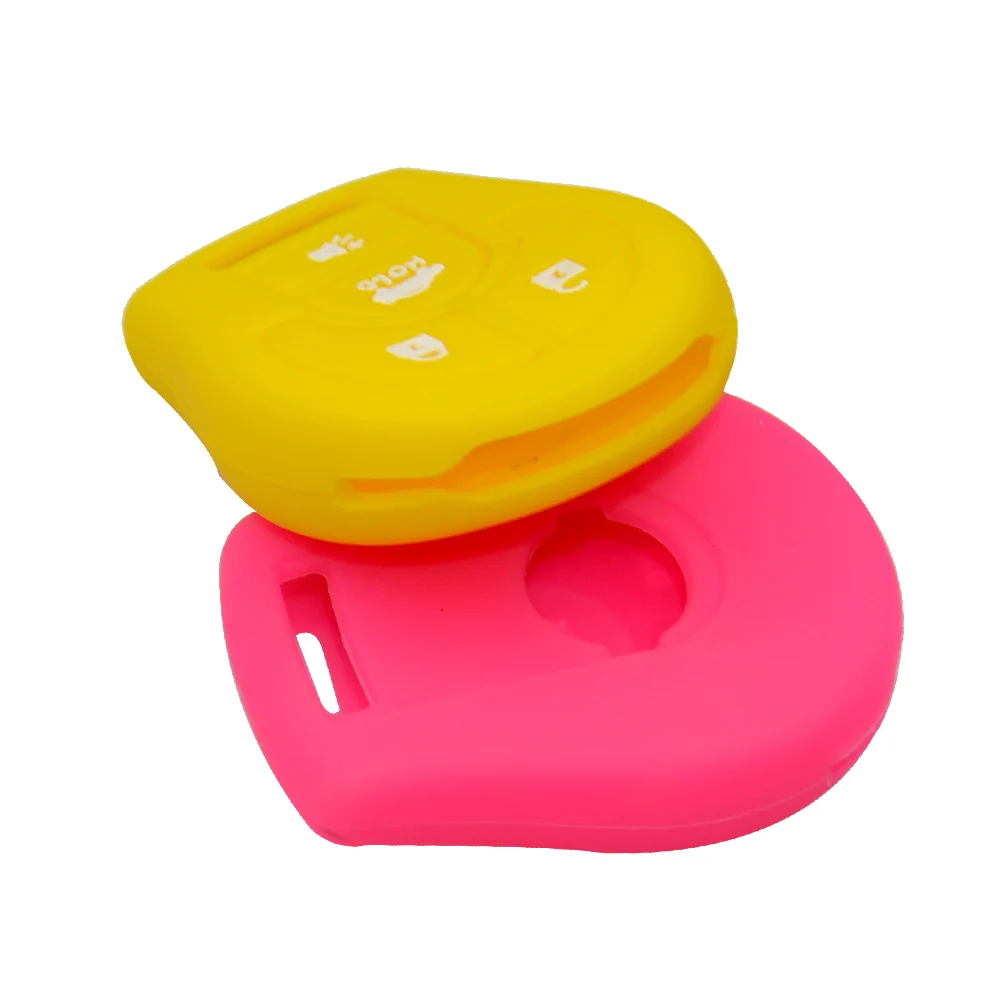 Цветной силиконовый мягкий резиновый 4-кнопочный автомобильный брелок для