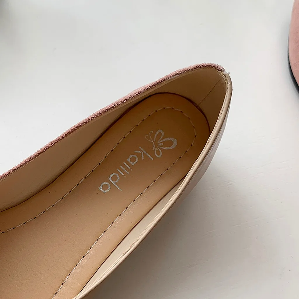 Роскошная женская обувь на плоской подошве закрытый каблук Модные балетки с