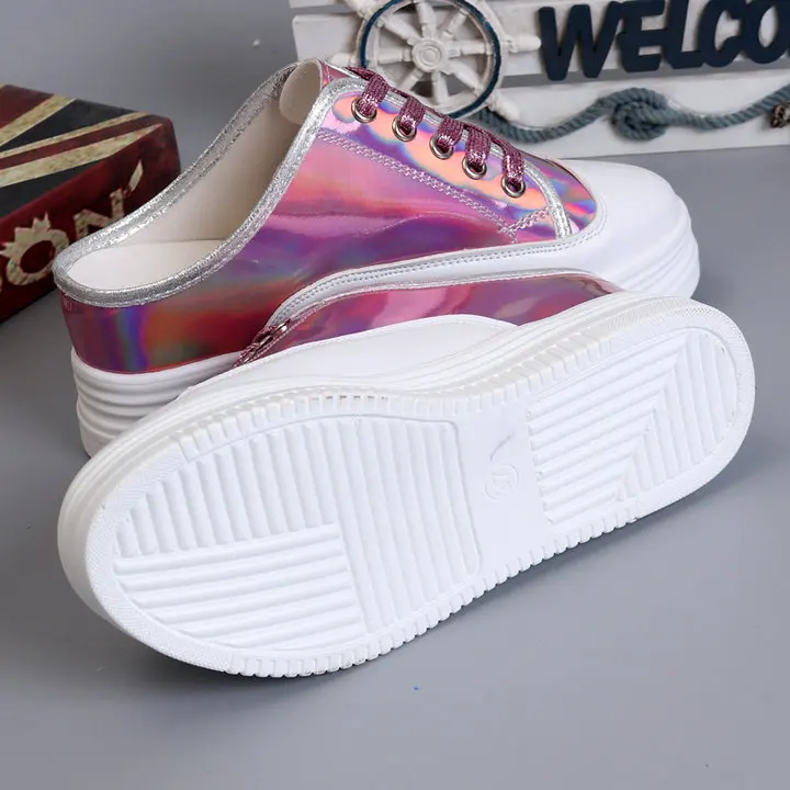 Женские кроссовки; повседневная обувь на платформе; zapatillas mujer; женская обувь на плоской подошве; женская обувь на танкетке с лазерным украшением; обувь на высоком каблуке 8 см; A11-14