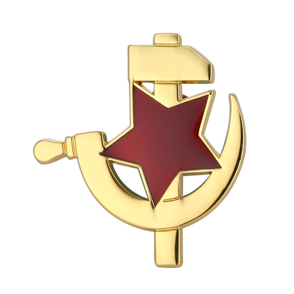 

CCCP Значок на лацкане с красной звездой и серпом, золото