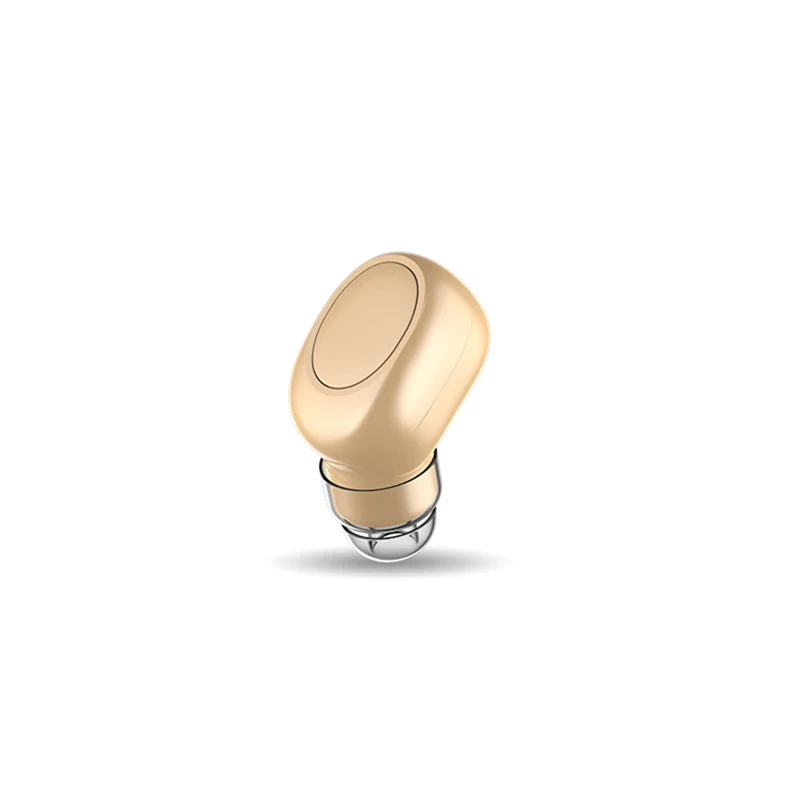 VAORLO Bluetooth наушники маленькие беспроводные наушники Bluetooth наушники с микрофоном ушной крючок невидимые наушники USB зарядное устройство сиденье B1 - Цвет: Gold
