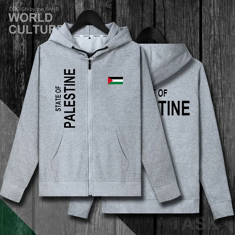 State of Palestine PS PSE мужские худи из флиса Зимняя куртка мужские куртки и пальто повседневный Национальный спортивный костюм - Цвет: 01zipper-gray-thin