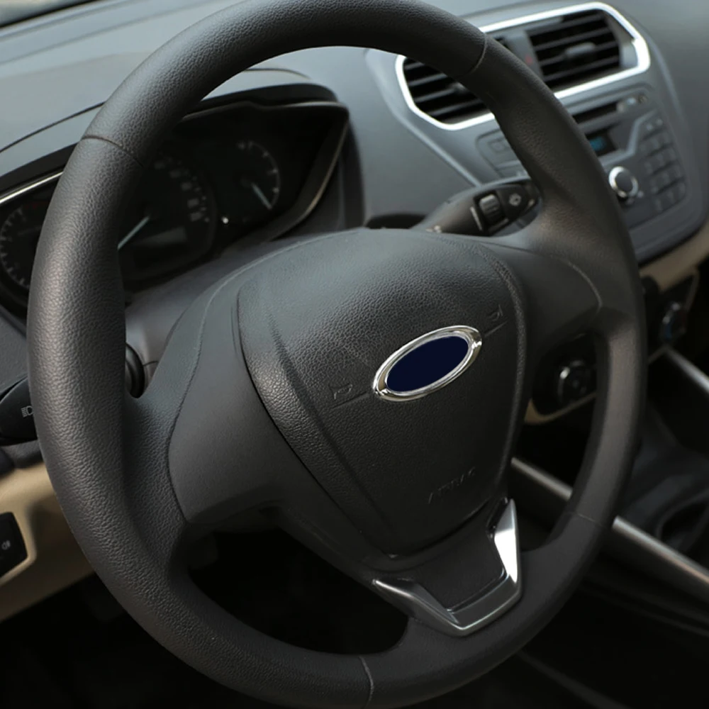 Автомобильный руль ABS Хромированная накладка с логотипом кольцо для Ford Focus 2 3 MK2 MK3