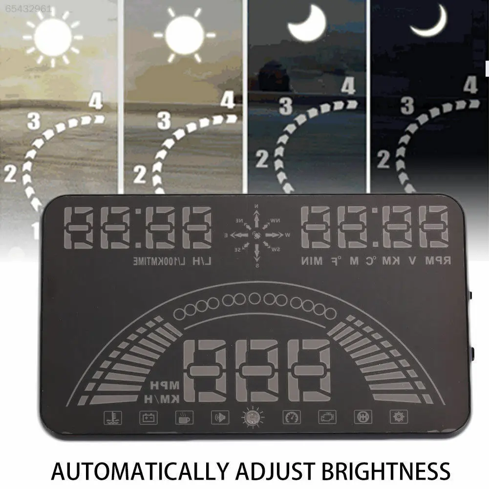 5 8 дюймов авто HUD Дисплей OBD1/2 gps Скорость ometer миль в час) или км/ч