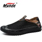 Новинка, повседневная обувь, мужские кроссовки, дышащая кожаная сетчатая мужская обувь, модные мужские мокасины ручной работы