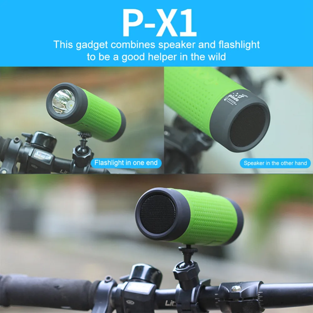 PINDO P-X1 Outdoor Waterproof Riding Flashlight Bluetooth Speaker Sound Box for Mountain Bike Column withTF FM | Электроника