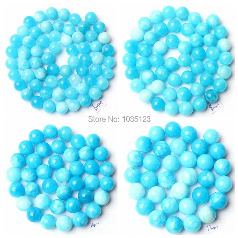 

6-12mm Pretty Round Shape Mixed Color Jades Loose Beads Strand 15" DIY Creative Jewellery Making wj224