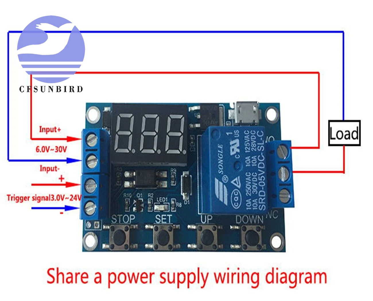 DC 6-30 в Поддержка Micro USB 5 В светодиодный дисплей Автоматизация таймер задержки цикла контроль выключения реле времени задержки 6 в 9 в 12 В 24 В