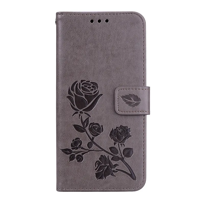 Gray Pdgb кошелек кожаный чехол для Xiaomi mi A1 A2 Lite 5X F1 Red mi 4X 4A 5A 6A 5 Plus S2 примечание 6 Pro чехол откидная крышка для 3D выбитым рельефным цветком - Цвет: Gray