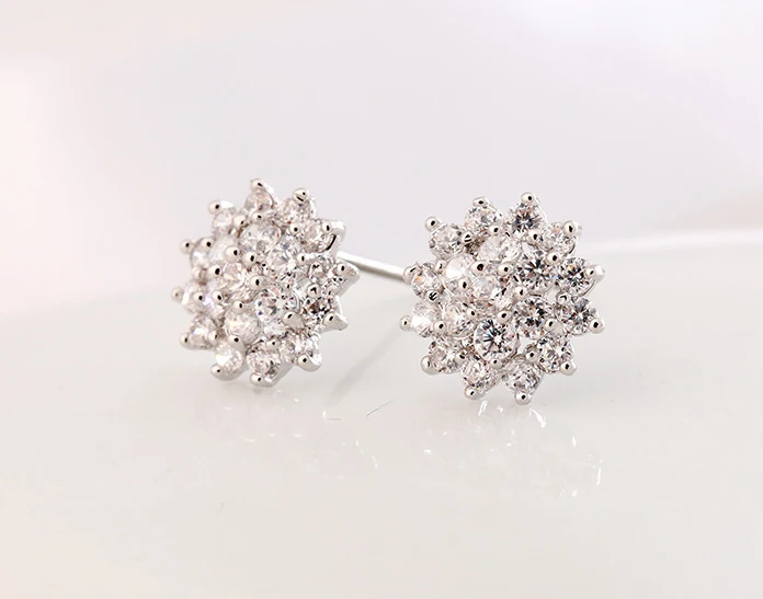 2016 Топ Продаем AAA Циркон Серьга Стержня Ювелирных Изделий Розовый Цвет Мода