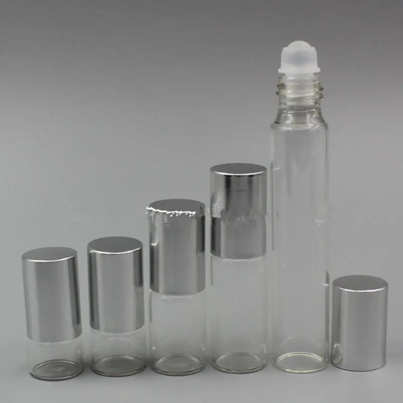 1ml 2ml 3ml 5ml 10ml clear Glass Roll On bottle Essential Oils Bottle + Eye Masssge Stainless Steel Roller Ball F20171370 | Красота и