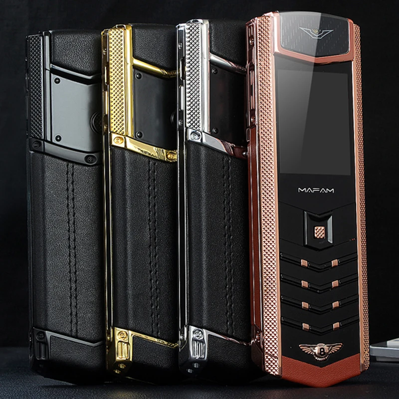 K9 нержавеющего металла натуральная кожа Корпус невидимым ключ Камера Dual Sim карты