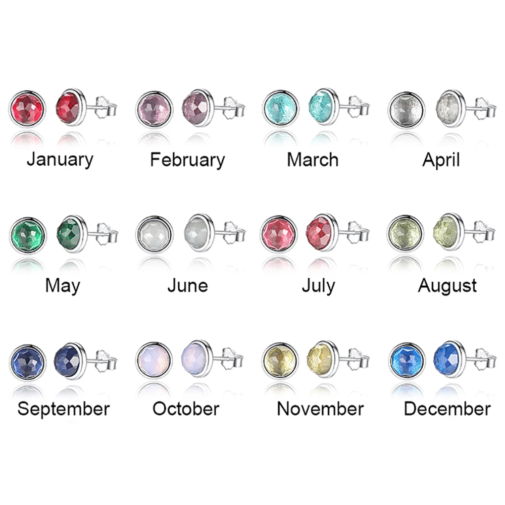 

Luxury Real 925 Sterling Silver March Birthday Earrings Green Droplet Stone Stud Earrings for Women Wedding Party brinco Jewelry