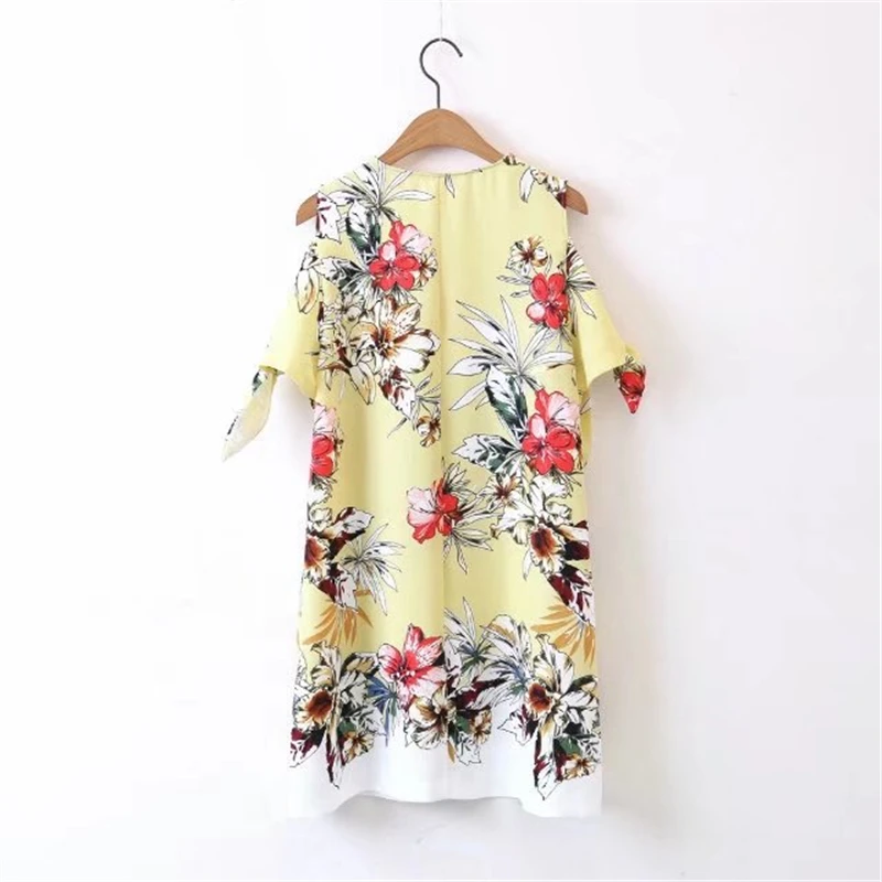 Летние Цветочный Принт без бретелек с v образным вырезом по колено прямое платье