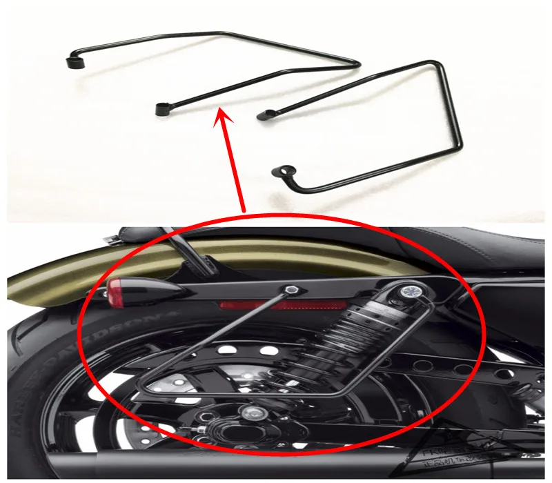 Черные мотоциклетные сума Поддержка кронштейны чехол для Harley Sportster XL883 XL1200 2000 2001 2002 2003 2004 2005 2006 2007