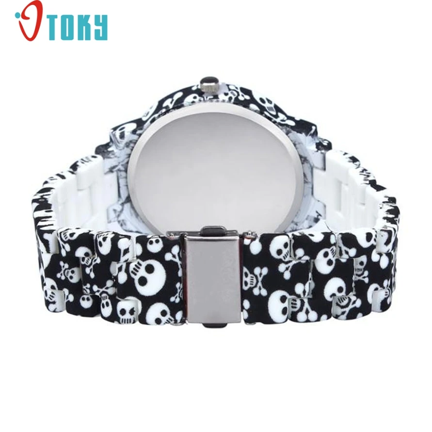 Женские кварцевые часы Мода наручные OTOKY Dressflow имитация керамики череп/цветочный