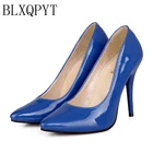 BLXQPYTбольшие и маленькие размеры 30-48, модные пикантные женские свадебные туфли на высоком каблуке с острым носком женские туфли-лодочки 05b