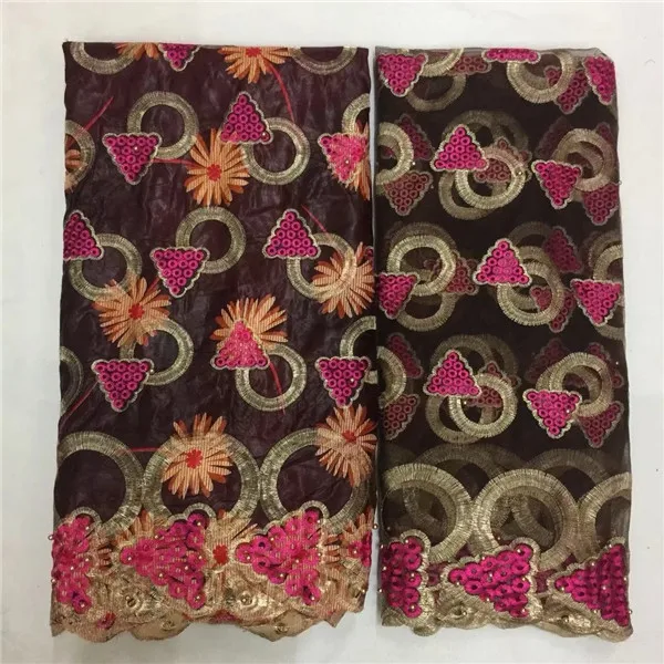 

Excellent party dress material African cotton bazin riche lace fabric and 2 yards French net lace cloth WBN3