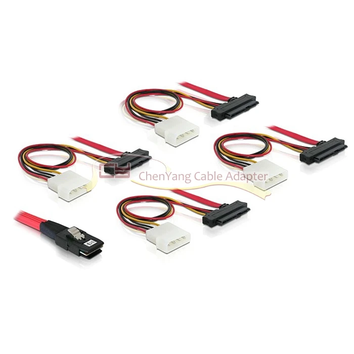 

10 шт./LSI/3Ware Molex mini SAS SFF-8087 и power x4 SAS cable