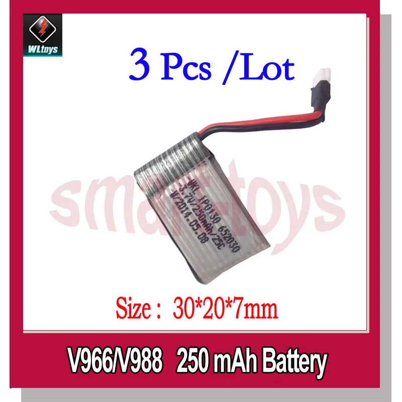 Аккумулятор для вертолета Wltoys V966 V988 V977 V930 3 7 В 250/300/380 мАч шт. аккумулятор V966-016