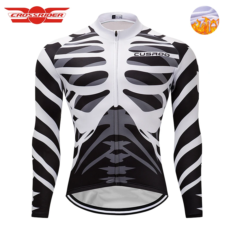 

Crossrider 2021 Cycling Jersey MTB clothing Bike men Ropa Ciclismo Thermal fleece Bicycle clothing Long sleeves Cycling clothes