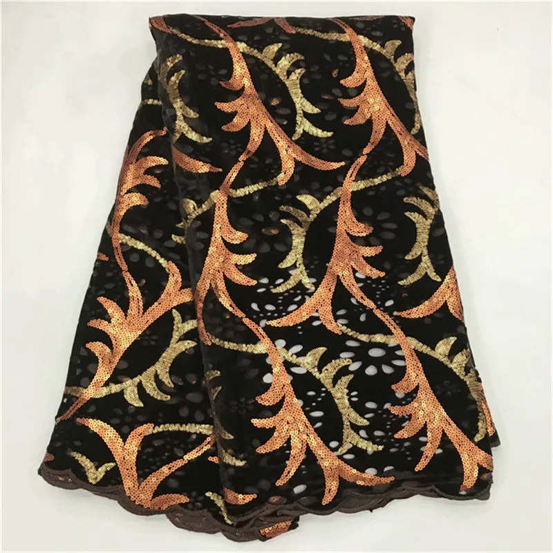 Африканская кружевная ткань 2019 Вельветовая Высококачественная блестящая