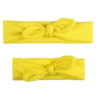 yellow Один комплект Детская повязка на голову волос руководитель группы повязки на голову с бантом Детские Тюрбан для волос ребенок и мама хлопчатобумажная повязка для головы - Цвет: yellow