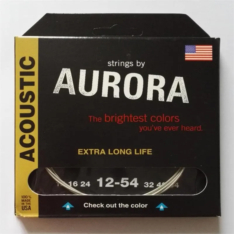 

Aurora Acoustic Guitar Strings 011 012 Silver Plating Folk Guitar Strings Acoustic Set Musical Instruments Parts