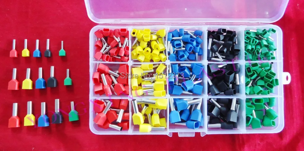 

315pcs/lot twin insulated cord end terminal kits 6size five color