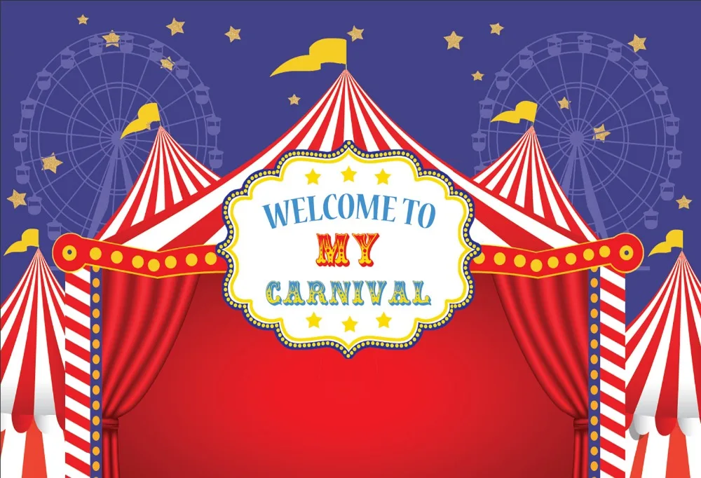 Виниловый фон для студийной фотосъемки с изображением карнавала цирковой