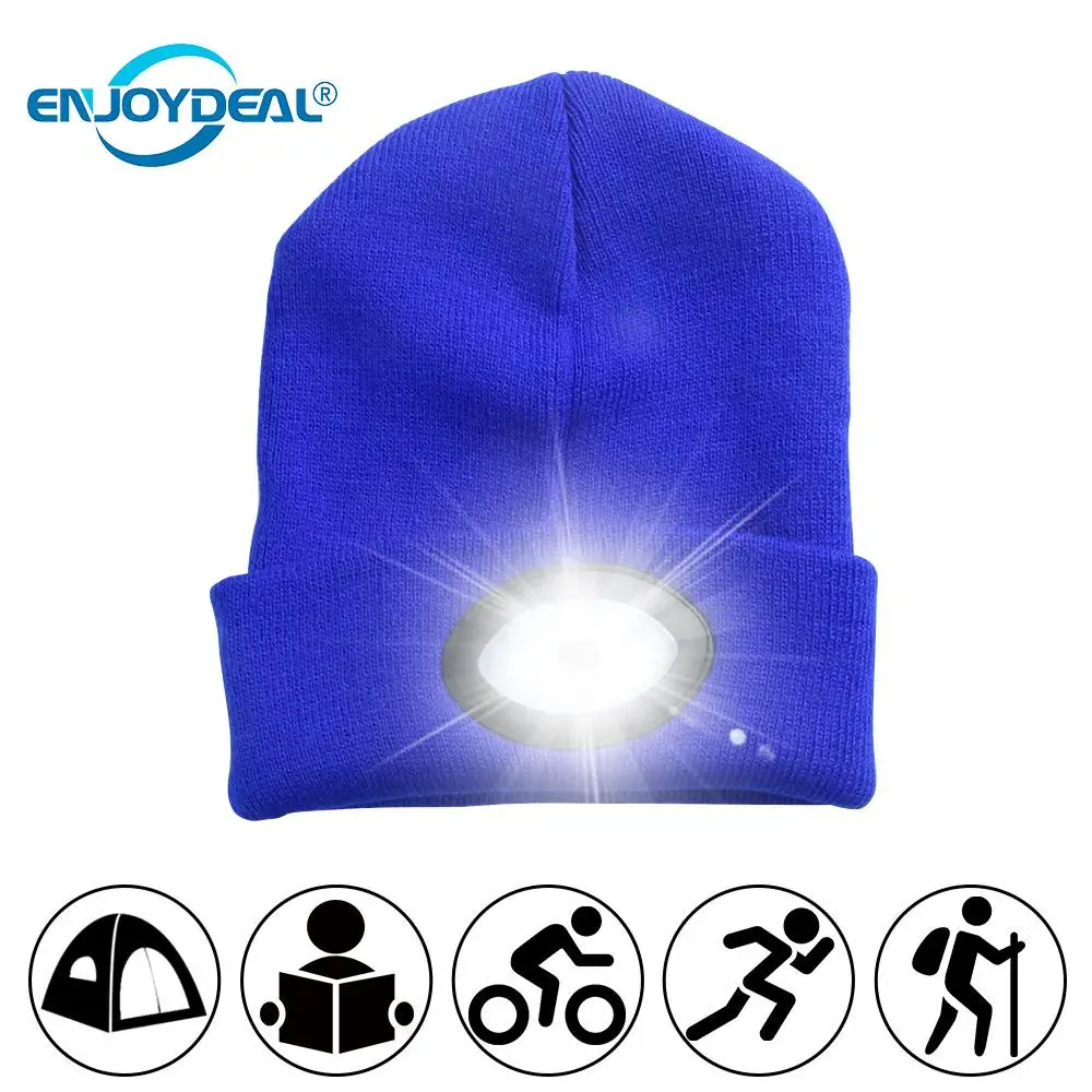 

6 LED Beanies Knit Hat Detachable Rechargeable Flashlight Cap Climbing Fishing Camping Cap Women Men Winter Warm Lighted Hat