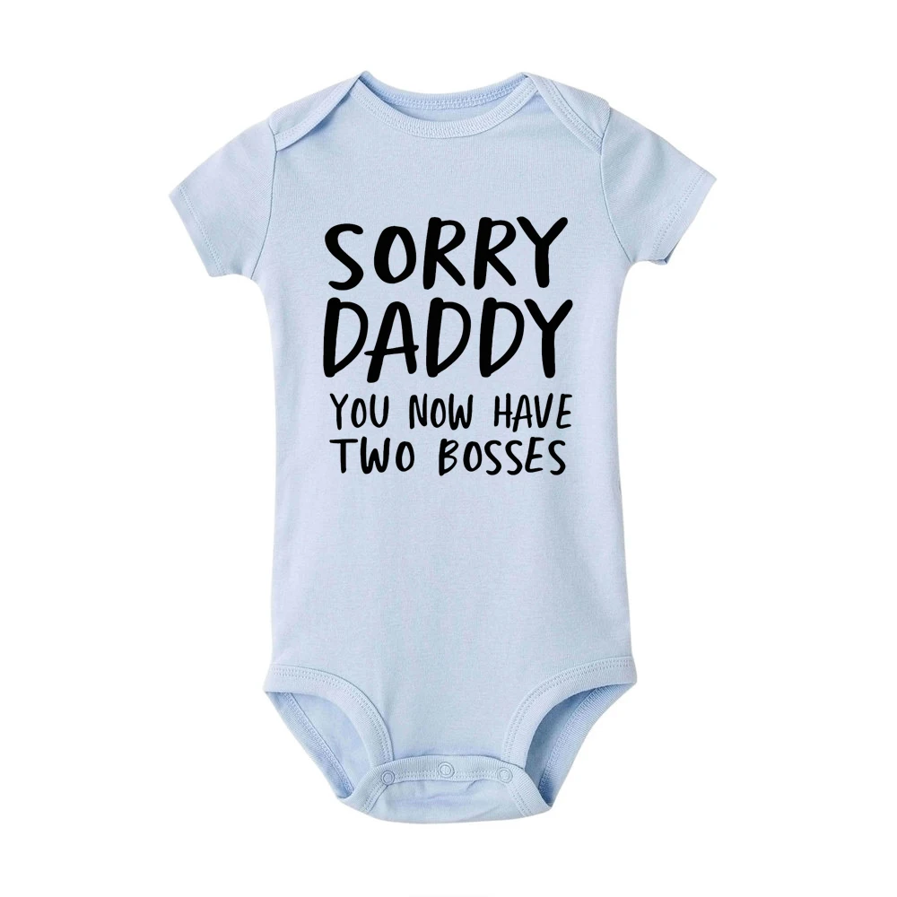 Sorry Daddy you now have two Boys детские комбинезоны с печатью летняя одежда для малышей комбинезон для новорожденных мальчиков и девочек