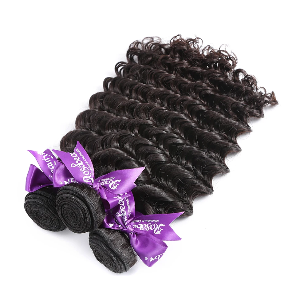 Rosabeauty, глубокая волна, 8-28, 30 дюймов, 3, 4 пряди, бразильские волосы remy, человеческие волосы для наращивания, естественное закрытие, волнистые кудрявые