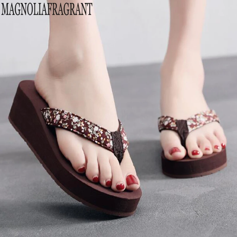 new platform Wedge Women Slippers Summer Beach Casual Beach Women Slipper Flip Flops Sandals Summer Shoes zapatos mujer c601