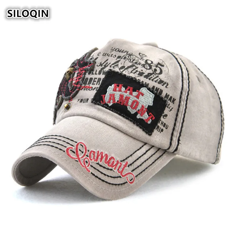 

SILOQIN Snapback Cap New Trend Cotton Men's Baseball Cap Letter Retro Printing Tongue Caps Adjustable Patch Embroidery Visor