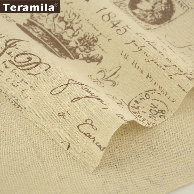 Teramila Текстиль для дома из хлопка и льна Ткань принт башни слова Вышивание