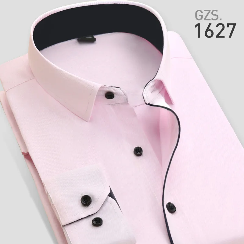 Качество Марка Camisa Masculina рубашка с длинными рукавами Для мужчин Slim Fit Дизайн Формальные Повседневное Мужской Мужская классическая рубашка брендовая мягкая удобная