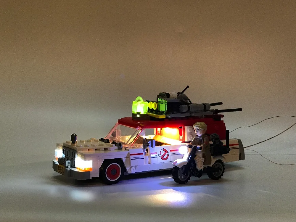 75828 16032 серия фильмов Охотники за привидениями Ecto 1 и 2 DIY светодиодный светильник набор игрушек развивающий кирпич совместимый IEGOset