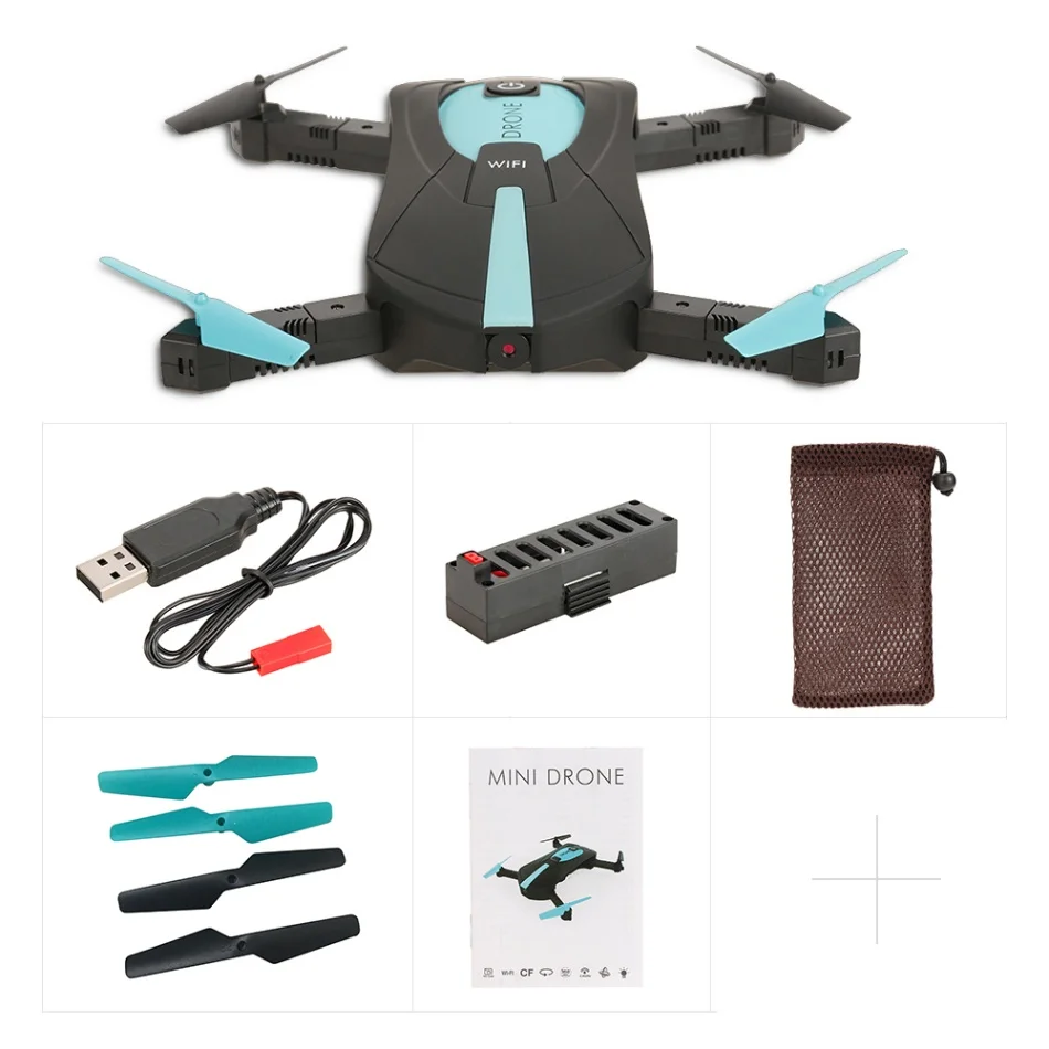 Складной карманный Дрон JUNYI JY018 Wifi FPV камера 2 Мп 1080P G сенсор барометр высота RC