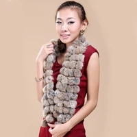 2021 winter women genuine fur scarf real rex rabbit fur balls scarves russia cute female fashion warm fur scarf colourful